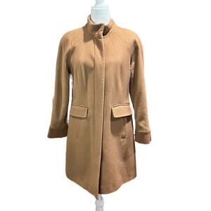 Lands' End Camel Wool Blend Long Pea Coat 10P (I250)